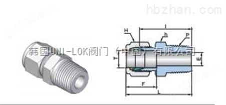 UMC-0616N外螺纹接头-韩国UNI-LOK阀门管件（上海）达琼流体 现货供应