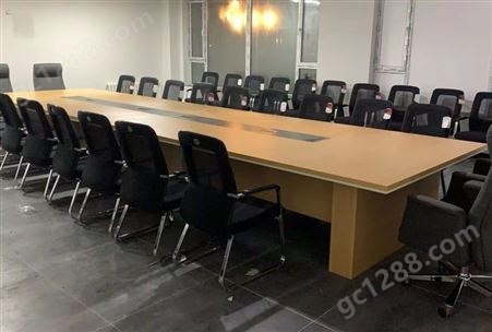实木会议桌大型长条桌椅组合油漆中式会议长桌开会桌