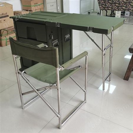 军绿色户外作业指挥桌 新材料折叠餐桌 便携户外指挥桌