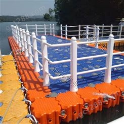 水上浮筒平台浮桥游艇码头塑料浮筒走道工程
