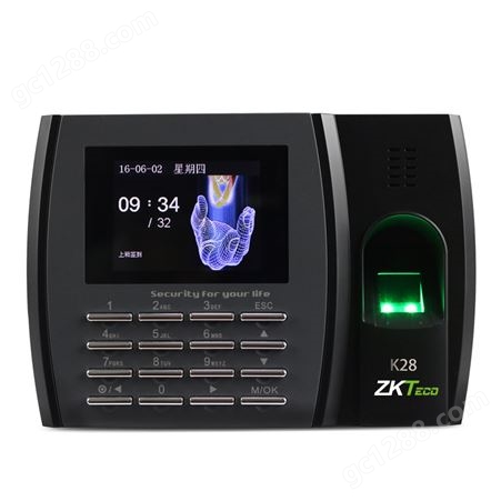 ZKTeco智能指纹识别K28打卡机公司员工上下班考勤机密码签到一体