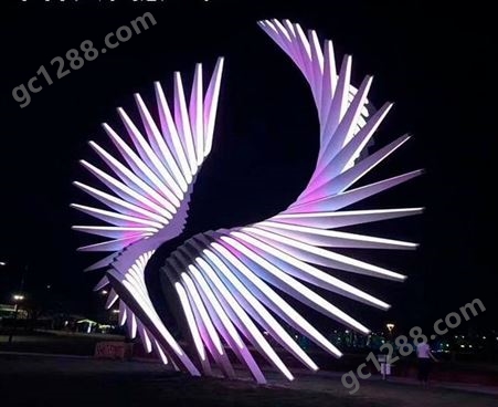 景区商场气氛装饰体感互动装置发光翅膀天使之翼创意美陈互动道具