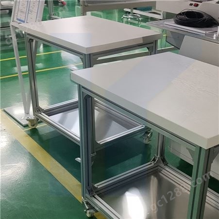 越海可移动下线机双层工作台 普通铝型材轻型工作桌