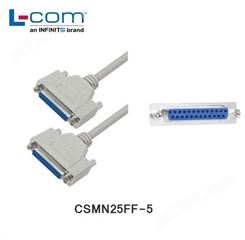 L-COM CSMN25FF-5 优良型D-Sub模制线缆 DB25母头 5.0ft/1.5m