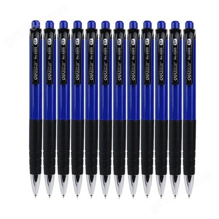 得力（deli） 6505圆珠笔 蓝色 按动0.7mm 油笔办公顺滑笔 12支盒