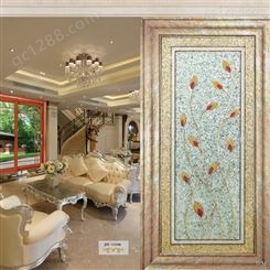 上海玉娇艺术冰花玻璃美式简欧客厅卧室床头电视背景墙酒店大堂室内隔断玻璃