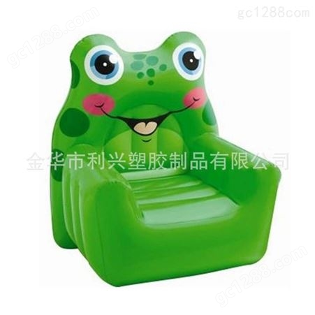 批发PVC充气儿童沙发 卡通青蛙可爱 充气沙发椅